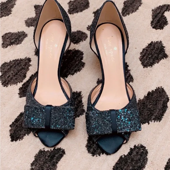 Kate Spade glitter bow pumps - Picture 2 of 3